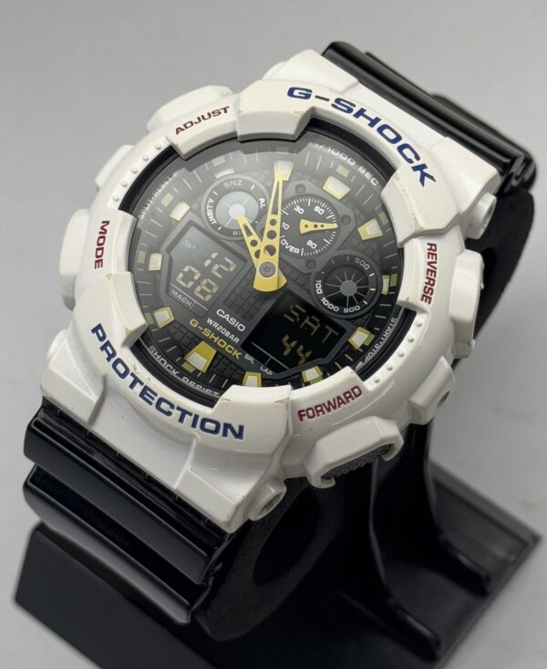 Casio G-Shock GA-100CS-7A White/Black Color - Image 3