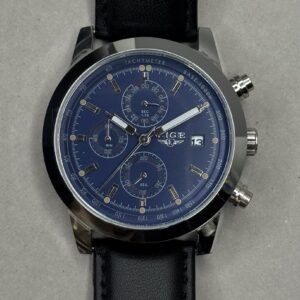 Sports Chronograph Watch – Blue Dial | Silver Case | Black Strap (Ref: 6181WM1 Blue Edition)