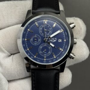 Sports Chronograph Watch – Blue Dial | Silver Case | Black Strap (Ref: 6181WM1 Blue Edition)