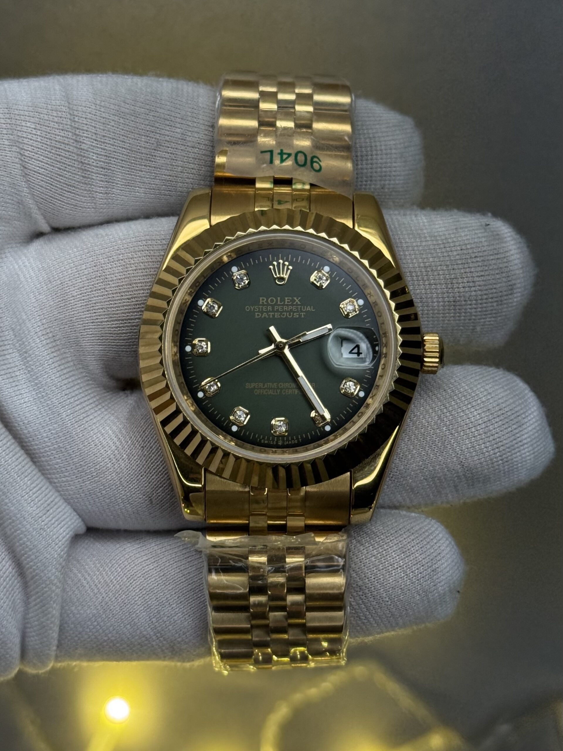 Datejust Style Watch β Olive Green Dial | Fluted Bezel | Premium Classic Design