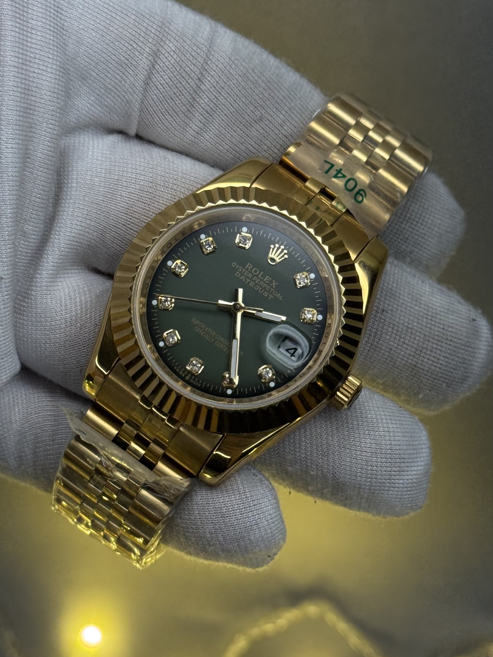 Datejust Style Watch β Olive Green Dial | Fluted Bezel | Premium Classic Design - Image 3