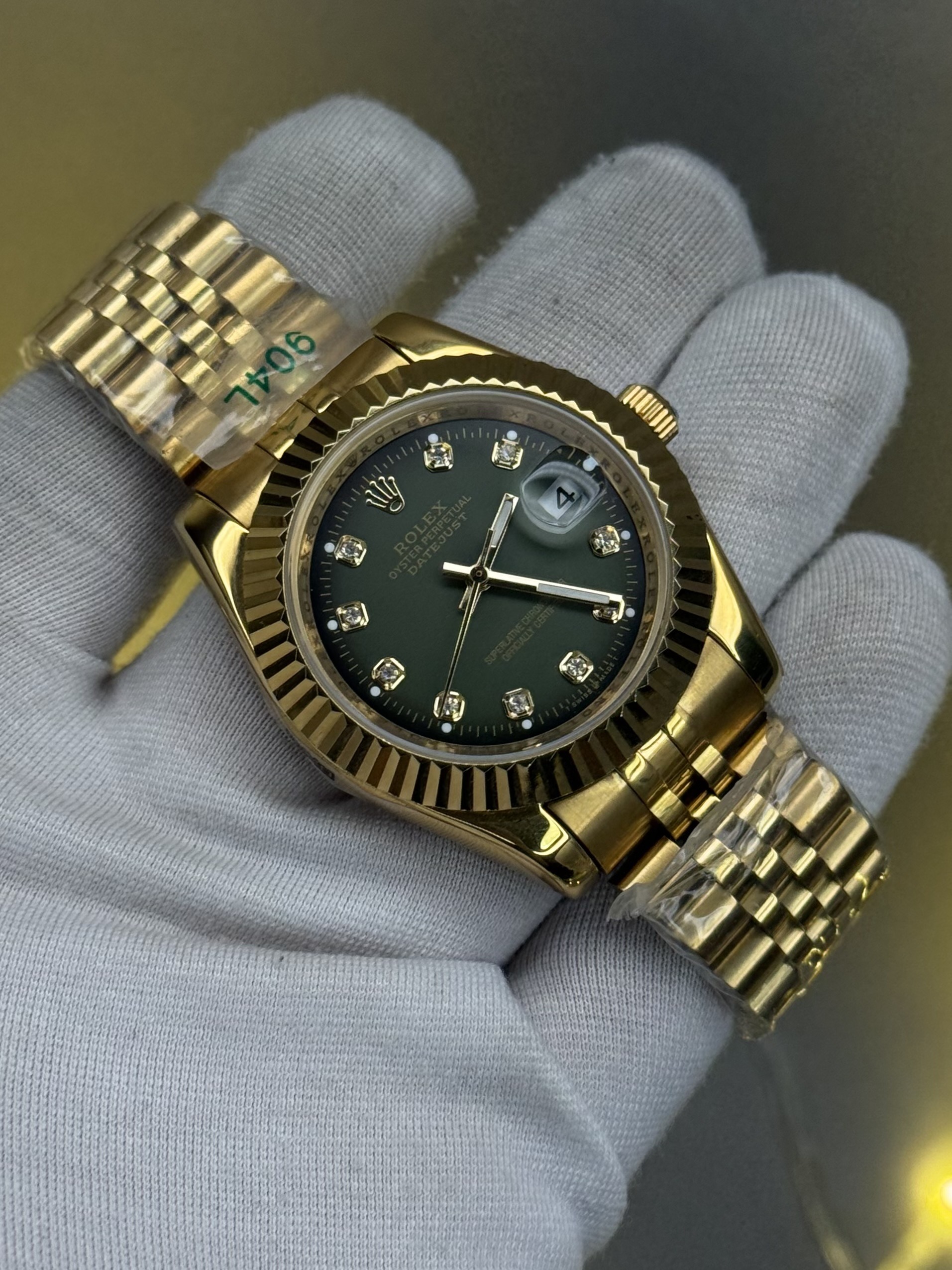Datejust Style Watch β Olive Green Dial | Fluted Bezel | Premium Classic Design - Image 4